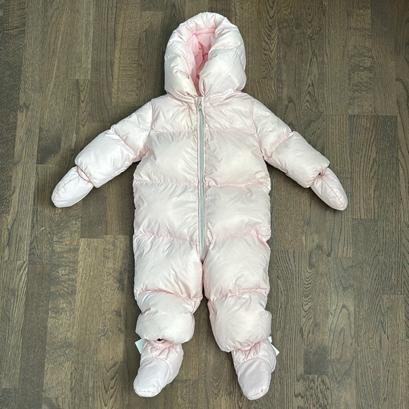 RALPH LAUREN Pink Puffer Snowsuit One Piece - Picture 1 of 7
